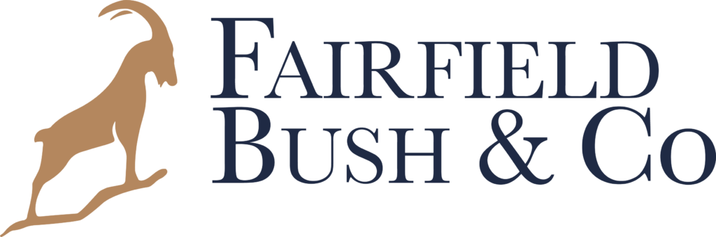 A black and blue logo for fairfield bush.
